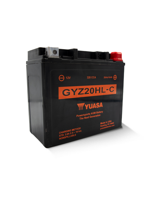Yuasa GYZ20HLC High Performance Maintenance Free AGM 12-Volt Battery - Bull Strap