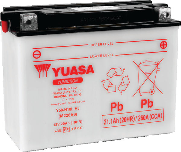 Yuasa Y50-N18L-A3 Yumicron 12-Volt Battery - Bull Strap