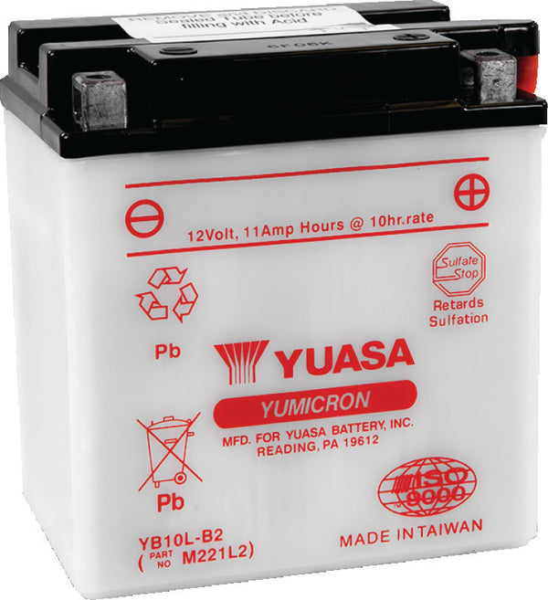 Yuasa YB10L-B2 Yumicron 12-Volt Battery - Bull Strap