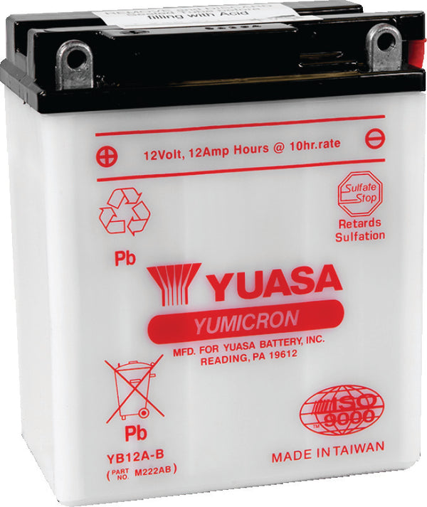 Yuasa YB12A-B Yumicron 12-Volt Battery - Bull Strap