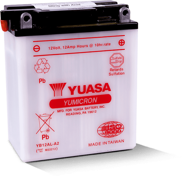 Yuasa YB12AL-A2 Yumicron 12-Volt Battery - Bull Strap