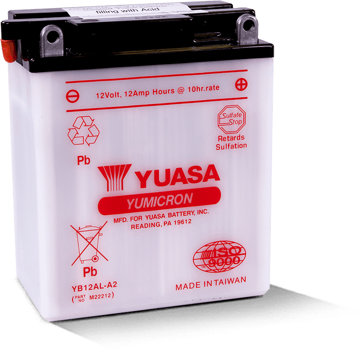 Yuasa YB12AL-A2 Yumicron 12-Volt Battery - Bull Strap