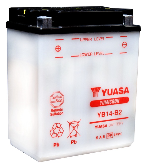 Yuasa YB14-B2 Yumicron CX 12-Volt Battery - Bull Strap