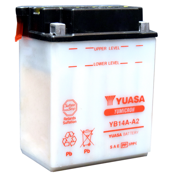 Yuasa YB14A-A2 Yumicron CX 12-Volt Battery - Bull Strap