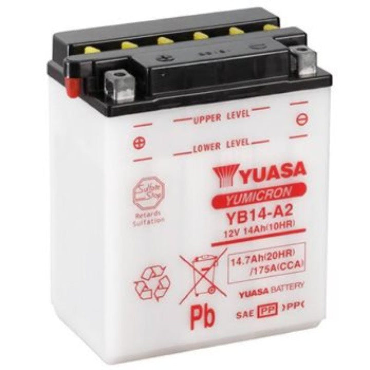 Yuasa YB14L-A2 Yumicron CX 12-Volt Battery - Bull Strap