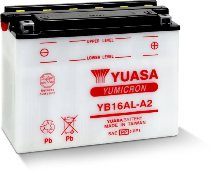 Yuasa YB16AL-A2 Yumicron 12-Volt Battery - Bull Strap