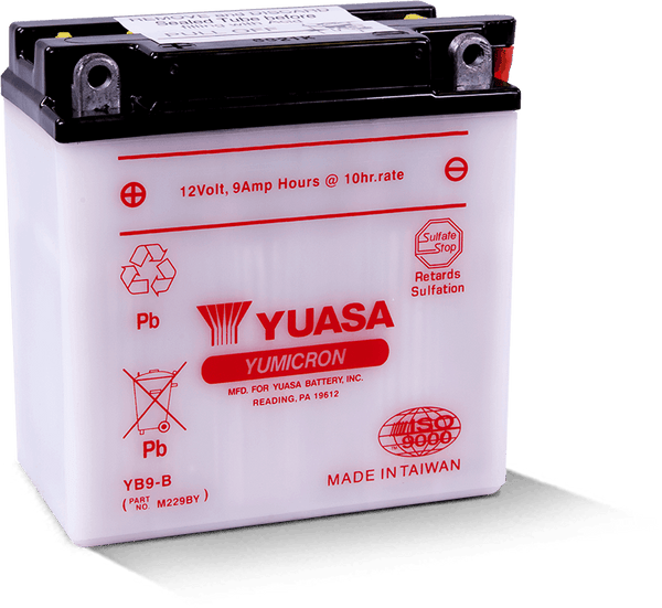 Yuasa YB9-B Yumicron 12-Volt Battery - Bull Strap