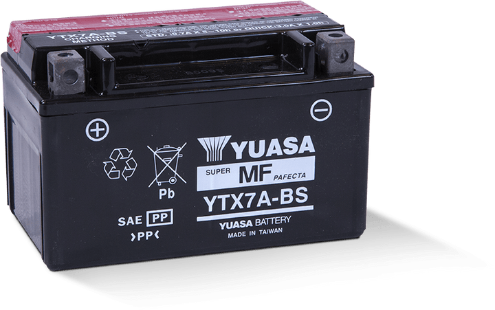Yuasa YTX7A-BS Maintenance Free AGM 12-Volt Battery w/Bottle - Bull Strap