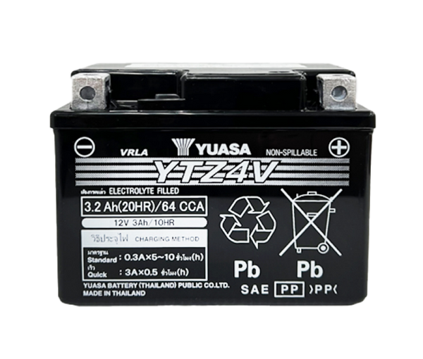 Yuasa YTZ6V Maintenance Free AGM 12-Volt Battery - Bull Strap