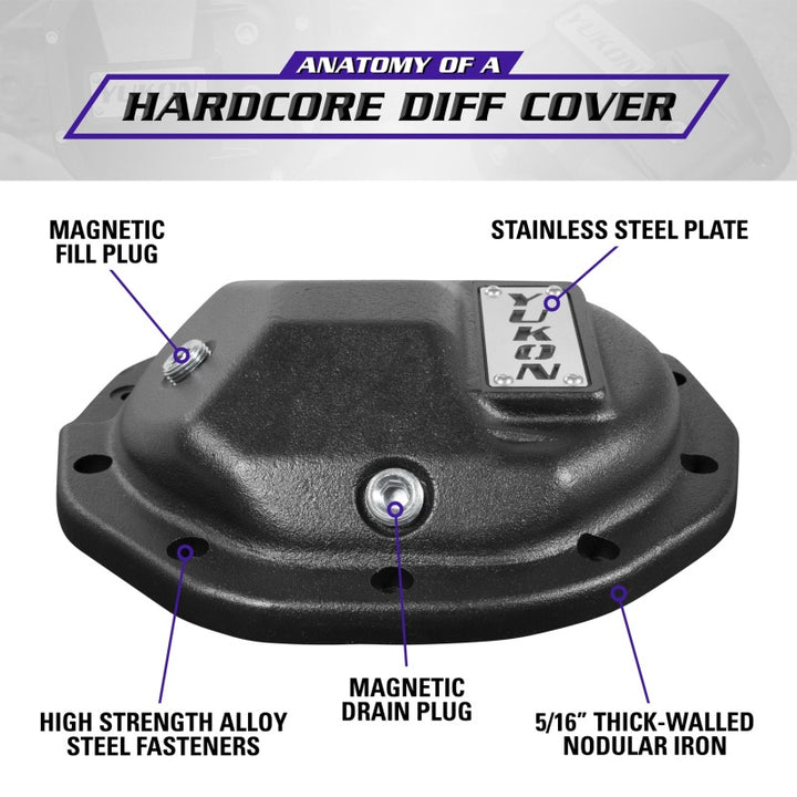 Yukon Gear Hardcore Diff Cover for 8.5inch GM Rear w/ 5/16inch Cover Bolts - Bull Strap