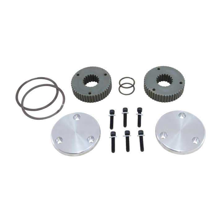 Yukon Gear Hardcore Drive Flange Kit For Dana 44 / 19 Spline Outer Stubs. Non-Engraved Caps - Bull Strap