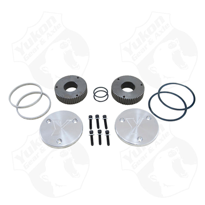 Yukon Gear Hardcore Drive Flange Kit For Dana 60 / 35 Spline Outer Stubs. Yukon Engraved Caps - Bull Strap