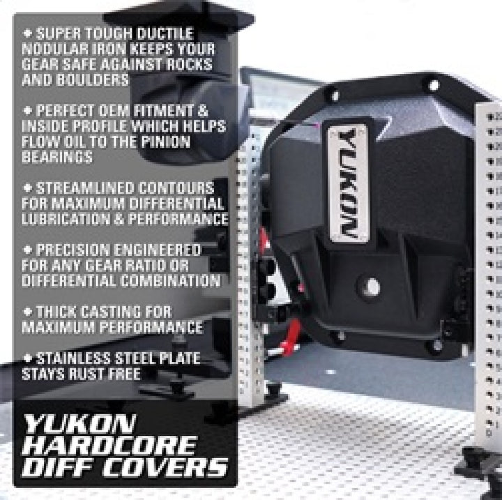 Yukon Gear Hardcore Rear Nodular Iron Cover for Jeep Wrangler JL Dana 44/220mm - Bull Strap