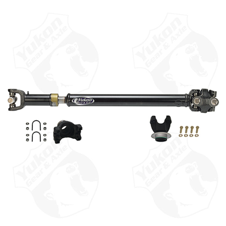 Yukon Gear Heavy Duty Driveshaft for 12-16 Jeep JK Front A/T Only - Bull Strap