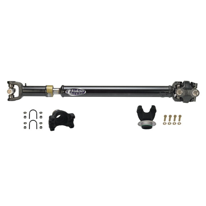 Yukon Gear Heavy Duty Driveshaft for 12-16 Jeep JK Front A/T Only - Bull Strap