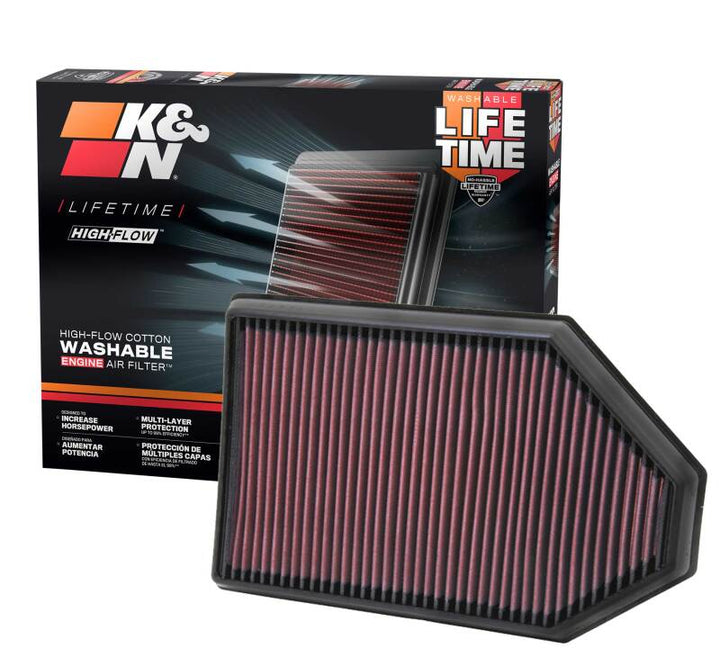 K&N Replacement Air Filter for 11 Chrysler 300/300C / Challenger 3.6L/5.7L/6.4L / Charger 3.6L/5.7L - Bull Strap
