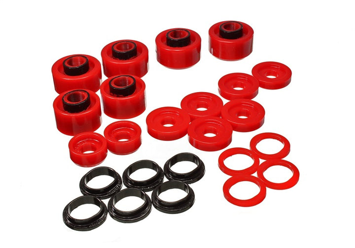 Energy Suspension 05-07 Ford F250/F350 2/4WD Red Body Mount Set - Bull Strap