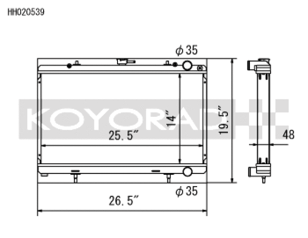 Koyo 89-94 Nissan 240SX S13 2.4L KA24E/DE (MT) Radiator - Bull Strap