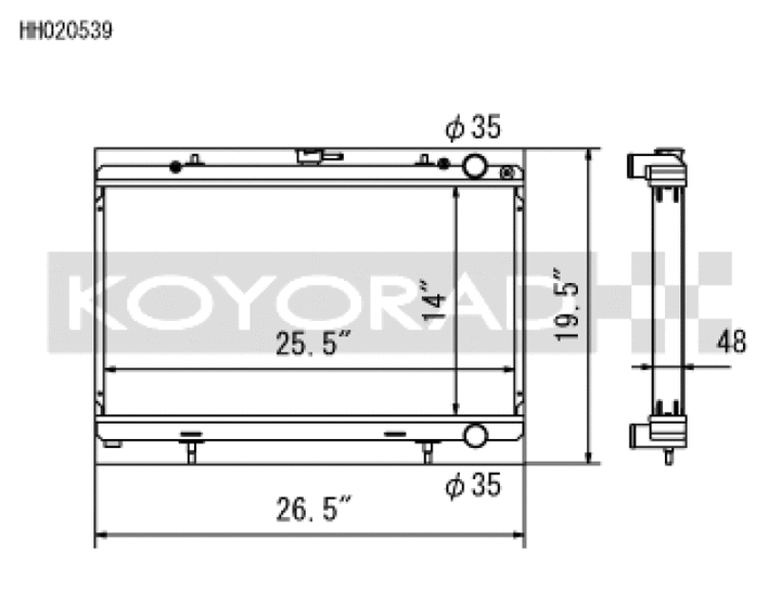 Koyo 89-94 Nissan 240SX S13 2.4L KA24E/DE (MT) Radiator - Bull Strap