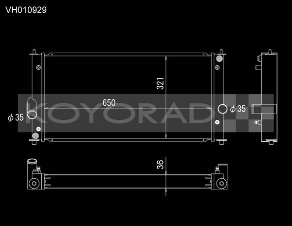 Koyo 00-05 Toyota MR2 Spyder 1.8L I4 MT (Manual Transmission) All-Aluminum Radiator - Bull Strap