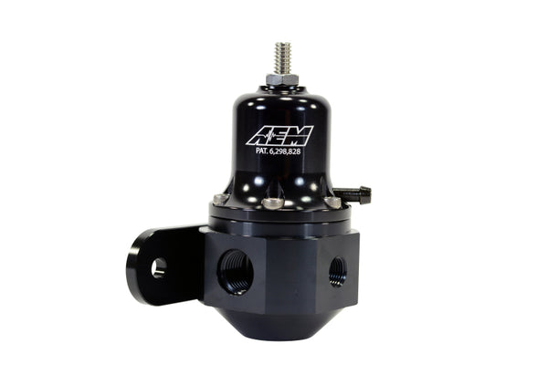 AEM High Capacity Universal Black Adjustable Fuel Pressure Regulator - Bull Strap