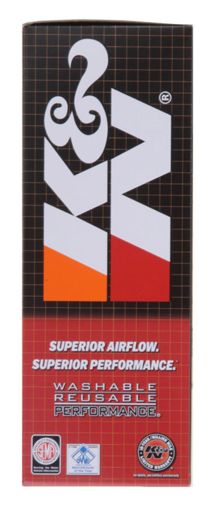 K&N Universal Oval Air Filter 12in Length x 5-1/4in Width x 3-1/4in Height - Bull Strap