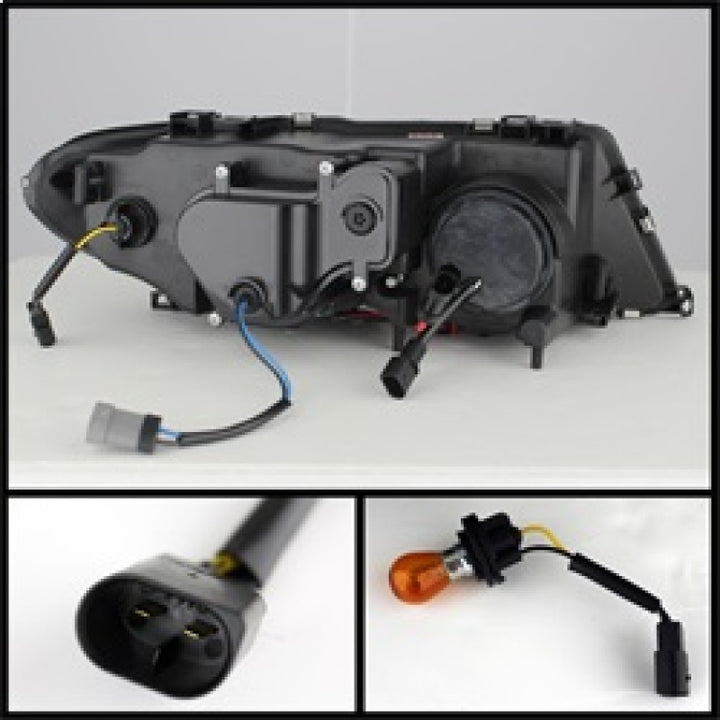 Spyder BMW E46 3-Series 04-06 2 DR Projector Halogen Model- LED Halo Blk PRO-YD-BMWE4604-2DR-HL-BK - Bull Strap