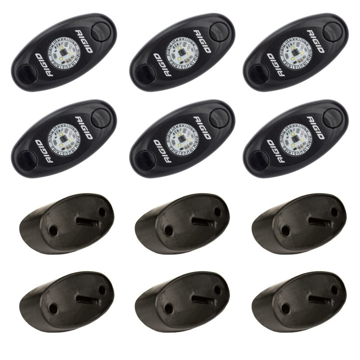Rigid Industries Rock Light Kit- Blue (6 lights) - Bull Strap