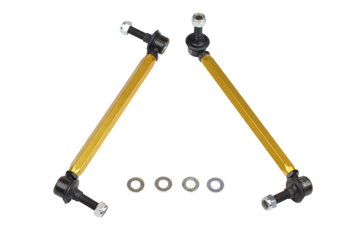 Whiteline 05+ Mustang Coupe 8cyl (Inc Shelby GT/ GT500) Front Swaybar Link Kit H/Duty Adj Steel Ball - Bull Strap