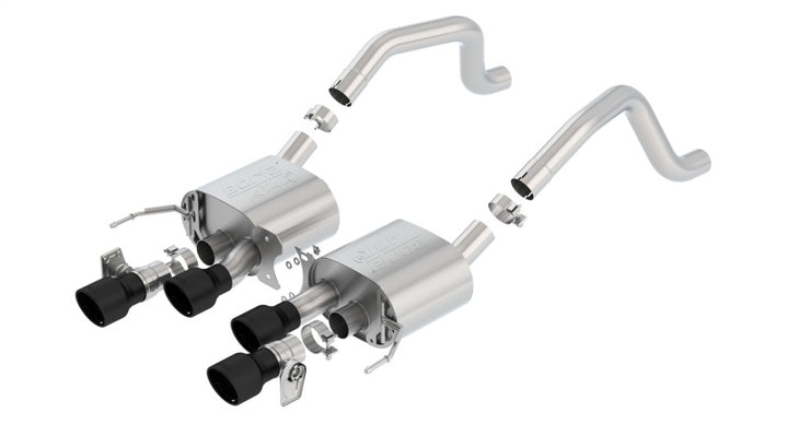 Borla 2015+ Chevy Corvette C7 Z06 6.2L Axle Back ATAK Exhaust Black Quad Tips w/o AFM w/ NPP - Bull Strap