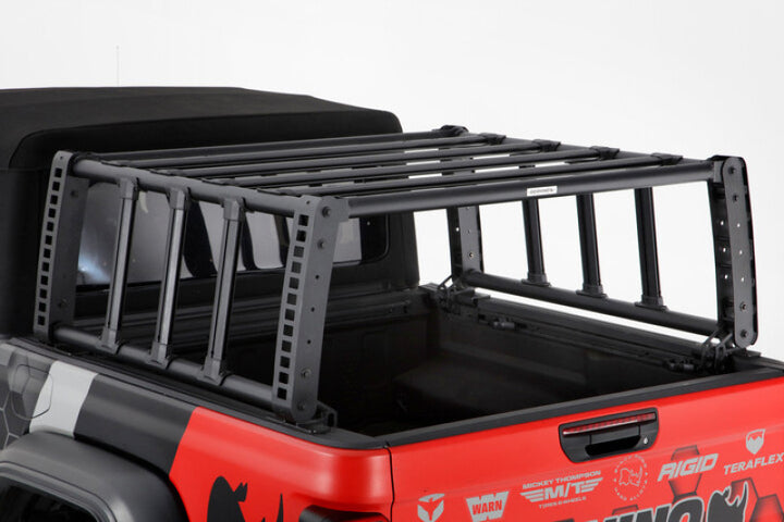 Go Rhino 19-21 Jeep Gladiator XRS Overland Xtreme Rack - Black - Bull Strap