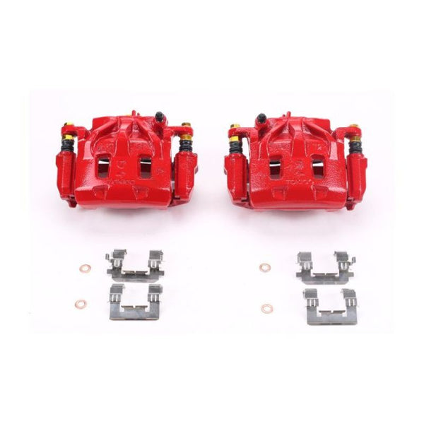 Power Stop 06-07 Subaru B9 Tribeca Front Red Calipers w/Brackets - Pair - Bull Strap
