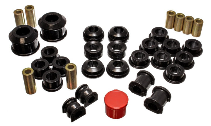 Energy Suspension 02-04 Acura RSX (includes Type S) Black Hyper-Flex Master Bushing Set - Bull Strap