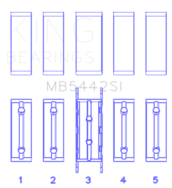 King Ford/Mazda Duratec 2.0/2.3 DOHC Silicon Bi-Metal Aluminum Main Bearing Set - Size STD - Bull Strap