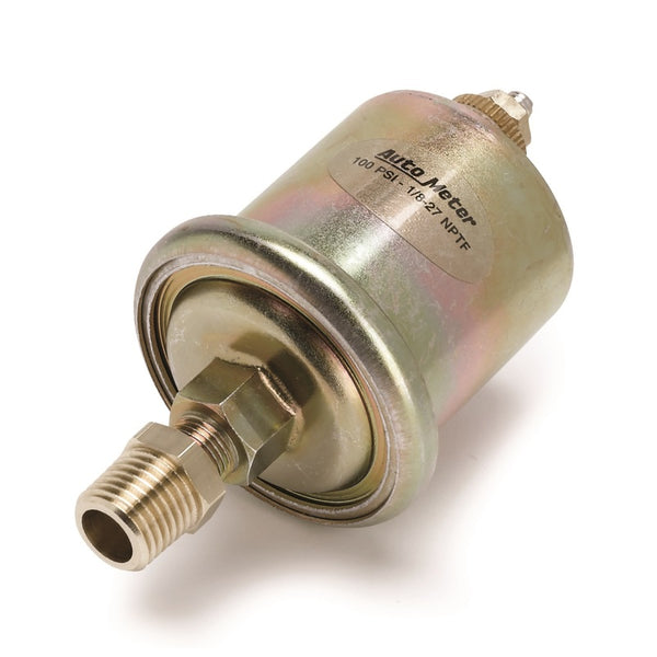 Autometer Accessories 0-100PSI 1/8in. NPT Male Oil Pressure Sensor (For Short Sweep Elec.) - Bull Strap