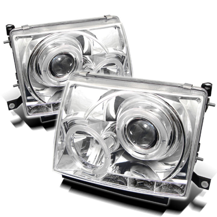Spyder Toyota Tacoma 97-00 Projector Headlights LED Halo LED Chrome High H1 Low H1 PRO-YD-TT97-HL-C - Bull Strap
