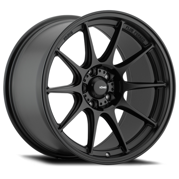 Konig Dekagram 19x8.5 5x114.3 ET43 Semi-Matte Black - Bull Strap