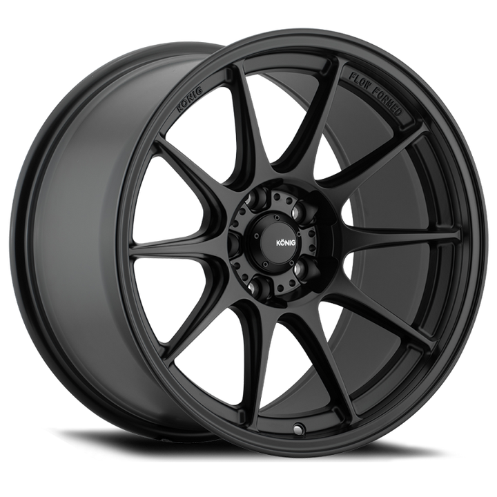 Konig Dekagram 19x8.5 5x114.3 ET43 Semi-Matte Black - Bull Strap
