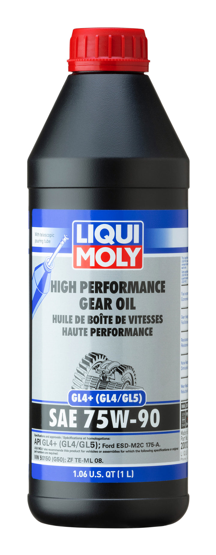 LIQUI MOLY 1L High Performance Gear Oil (GL4+) SAE 75W90 - Bull Strap