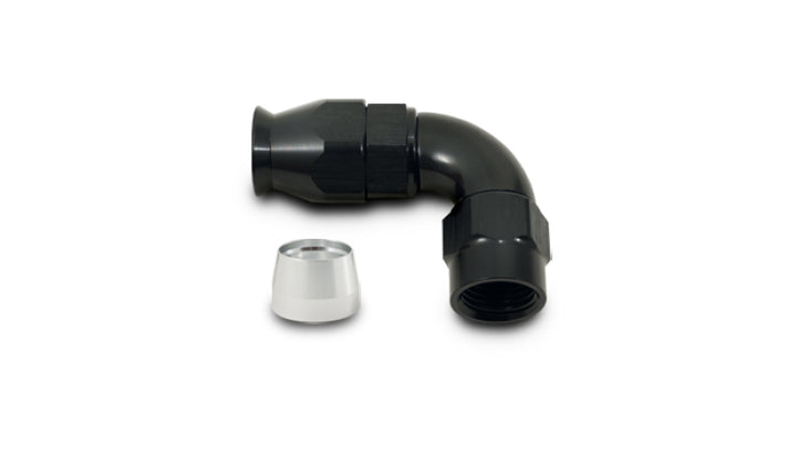Vibrant 90 Degree High Flow Hose End Fitting for PTFE Lined Hose -16AN - Bull Strap