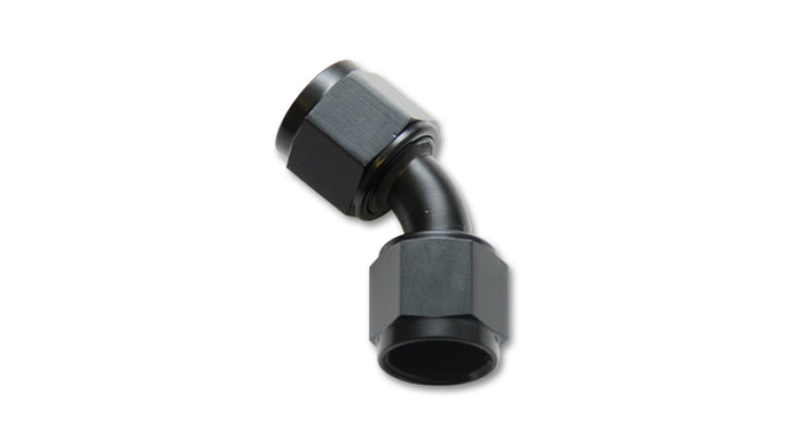 Vibrant -4AN X -4AN Female Flare Swivel 45 Deg Fitting ( AN To AN ) -Anodized Black Only - Bull Strap
