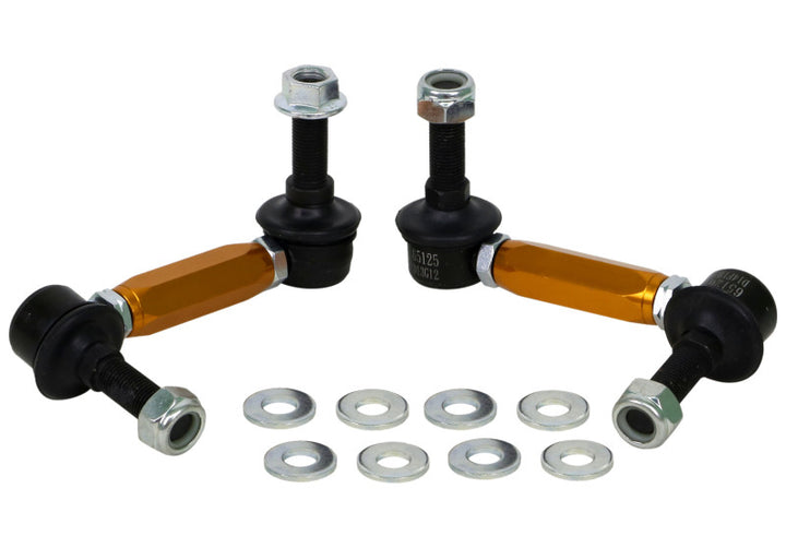Whiteline Universal Sway Bar Link Assembly Heavy Duty Adjustable Steel Ball 115mm Size - Bull Strap