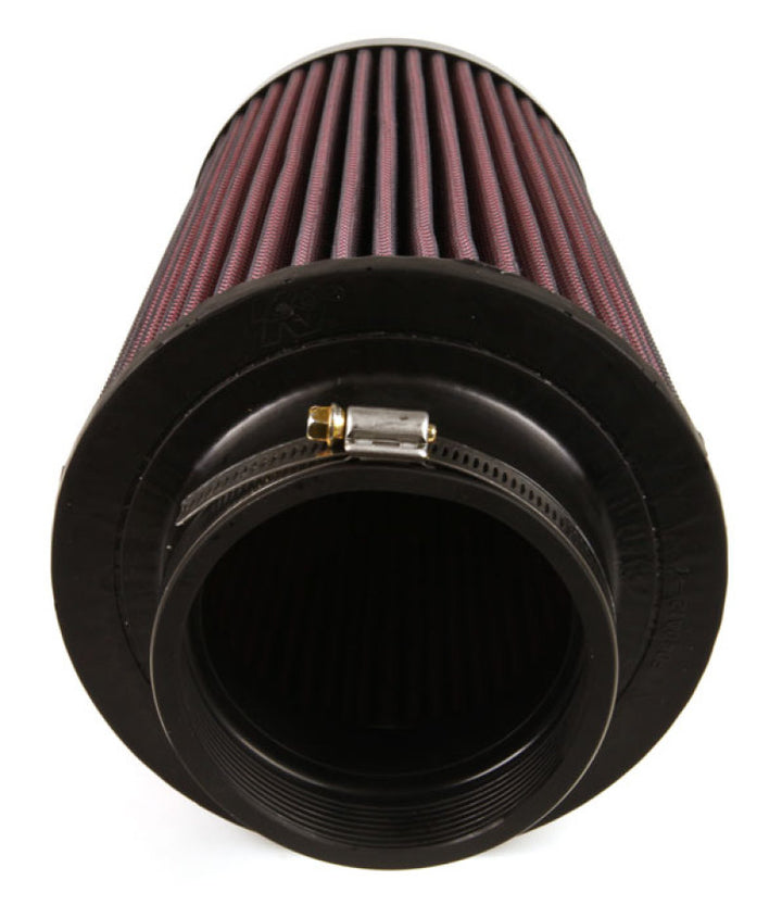 K&N Universal Filter Round Tapered 4in FlangeID / 6.625in Base OD / 5.25in Top OD / 9.5in Height - Bull Strap