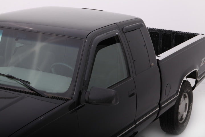 AVS 88-99 Chevy CK Ext. Cab Ventvisor Outside Mount Window Deflectors 4pc - Smoke - Bull Strap