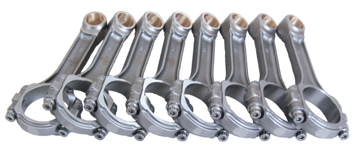Eagle Chevrolet Small Block 6.000in Bushed I-Beam Rods - Set of 8 - Bull Strap