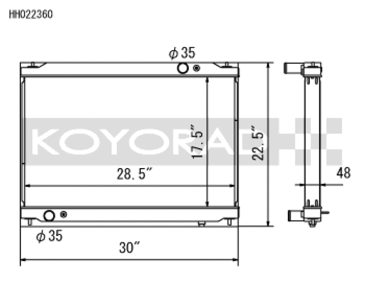 Koyo 09-13 Nissan GT-R 3.8L (AT) Radiator - Bull Strap