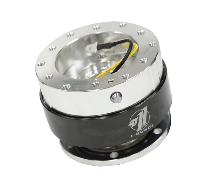 NRG Quick Release Gen 1.5 - Silver Body / Black Chrome Ring - Bull Strap