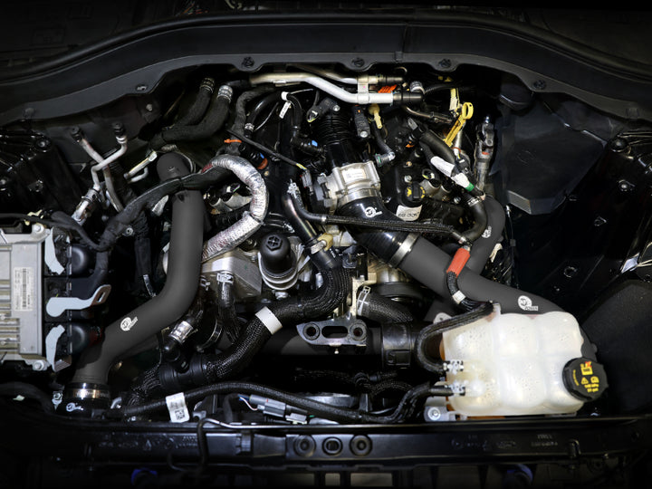 aFe 22-23 Ford Explorer BladeRunner Aluminum Hot and Cold Charge Pipe Kit - Blk - Bull Strap