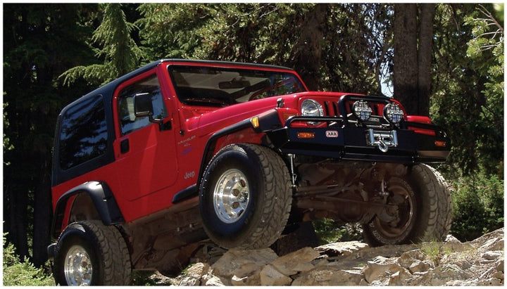 Bushwacker 97-06 Jeep TJ Max Pocket Style Flares 4pc - Black - Bull Strap