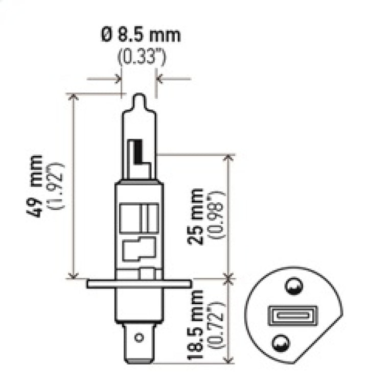 Hella Optilux H1 100W XB Extreme White Bulbs (Pair) - Bull Strap